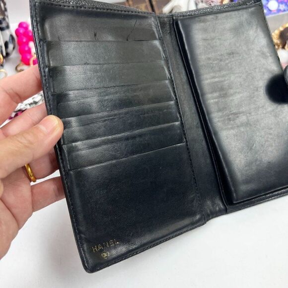 Chanel Black Caviar Leather CC Logo Long Wallet - Picture 3 of 13